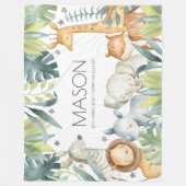 Jungtiere große Safaridecke für Kinder Fleecedecke (Vorderseite)