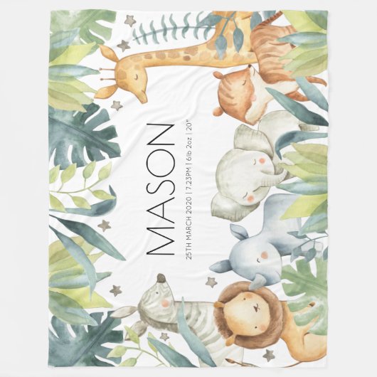 Jungtiere große Safaridecke für Kinder Fleecedecke (Vorderseite)