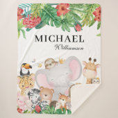 Jungtiere + Grüne Blätter Personalisiert benennen Sherpadecke (Vorderseite)