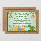 Jungtiere Kinder Erwachsene zum Geburtstag Einladu Einladung (Vorne/Hinten)