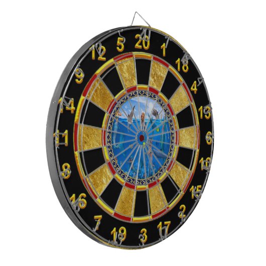 Jungtiere mit Delphinen Dartscheibe (Vorderseite Links)