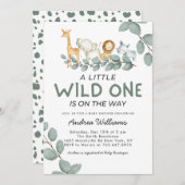 Jungtiere mit einem Zoo, neutrale geschlechtsspezi Einladung (Vorne/Hinten)