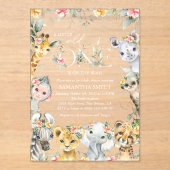 Jungtiere, Safari, Blume, Babydusche Acryleinladungen (Vorderseite)