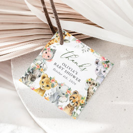 Jungtiere, Safari, Blume, Babydusche Geschenkanhänger