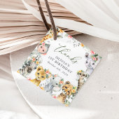 Jungtiere, Safari, Blume, erster Geburtstag Geschenkanhänger