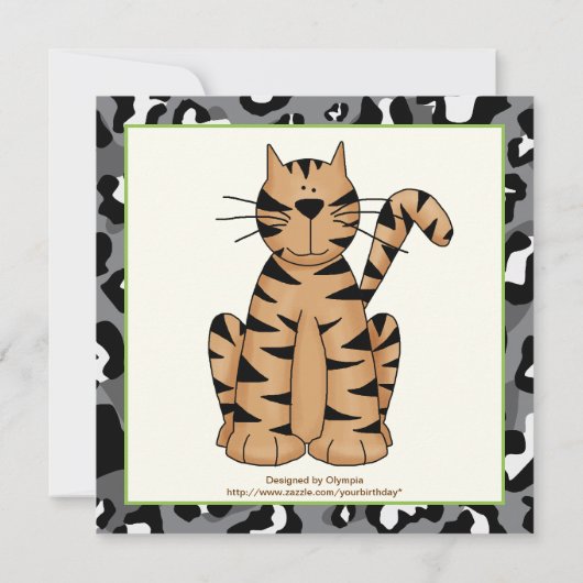 Jungtiere Safari Kindergeburtstag Party Einladung (Rückseite)