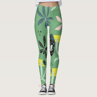 Jungtiere, tropische Elemente, nahtlos. Leggings