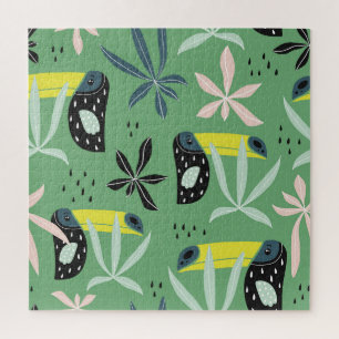 Jungtiere, tropische Elemente, nahtlos. Puzzle