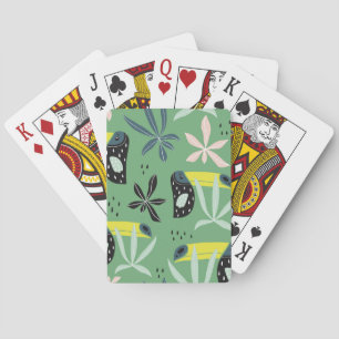 Jungtiere, tropische Elemente, nahtlos. Spielkarten