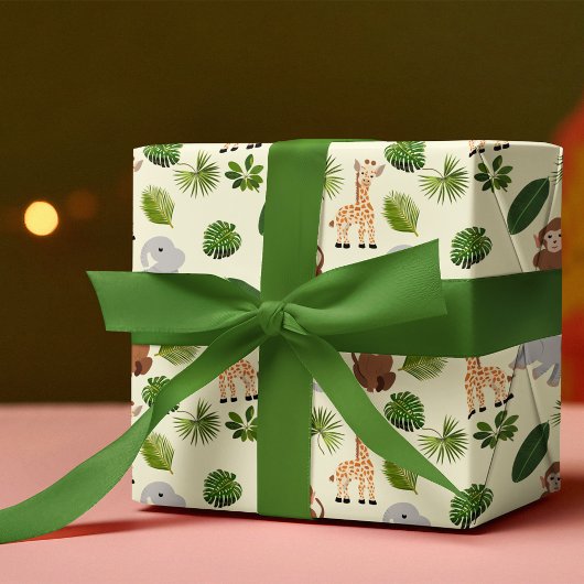 Jungtiere und Pflanze Geschenkpapier