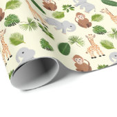 Jungtiere und Pflanze Geschenkpapier (Rolleneckpunkt)