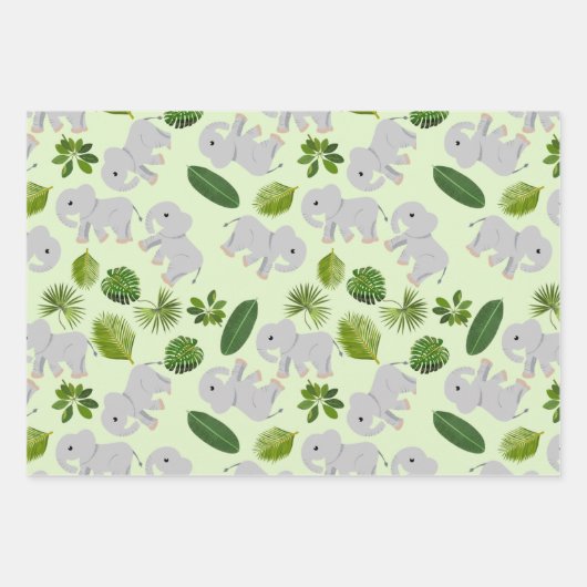 Jungtiere und Pflanze Geschenkpapier Set (Vorderseite)