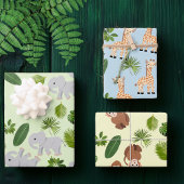Jungtiere und Pflanze Geschenkpapier Set