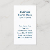 Jungtiere Visitenkarte (Rückseite)