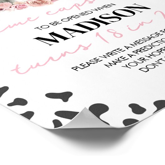 Jungtierkuh Kapselzeichen Poster (Ecke)