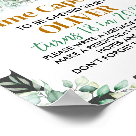 Jungtierkuh Kapselzeichen Poster (Ecke)