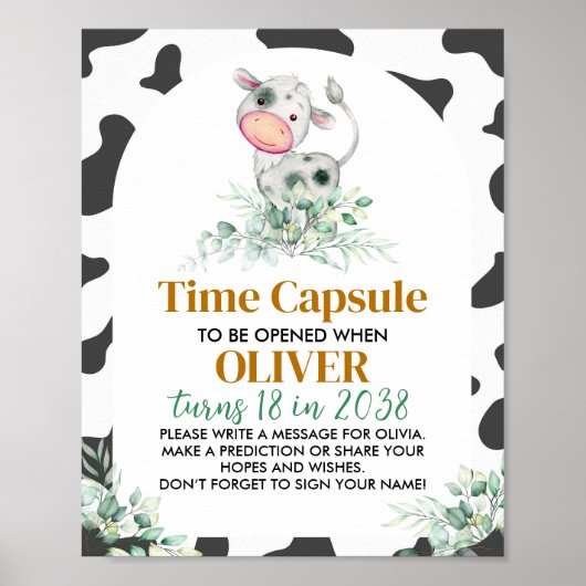 Jungtierkuh Kapselzeichen Poster (Vorne)