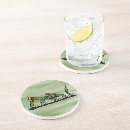 Jungun Catching a Quibbib Sandstein Untersetzer (Seite)