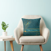 Jungvermählten aquamariner Pfau und Kissen (Stuhl )