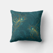 Jungvermählten aquamariner Pfau und Kissen (Rückseite)