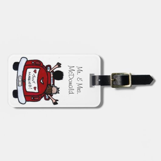 Jungvermählten-Gepäckanhänger Gepäckanhänger (Vorderseite horizontal)