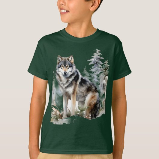 Jungwolf im T - Shirt (Vorderseite)