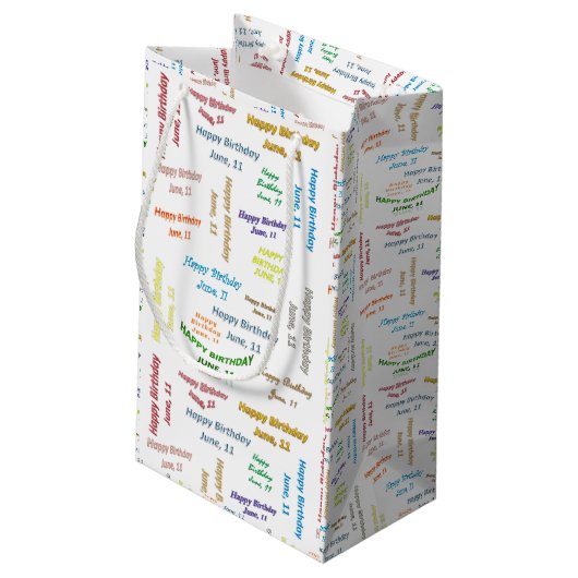 Juni, 11 Geburtstagsgeschenktasche Kleine Geschenktüte (Rückseite Schrägansicht)