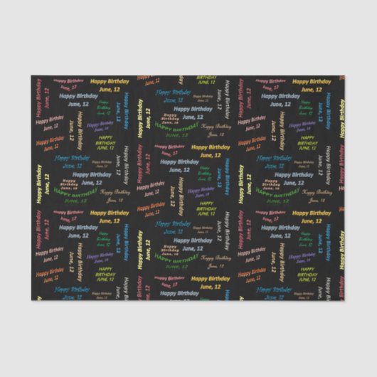 Juni, 12 Geburtstagspapier Seidenpapier (Vorderseite)