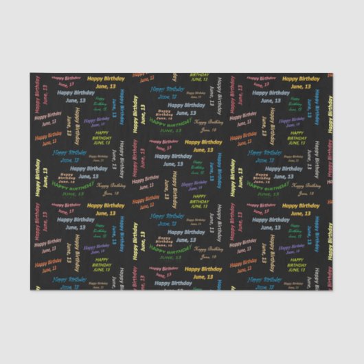 Juni, 13 Geburtstagspapier Seidenpapier (Vorderseite)