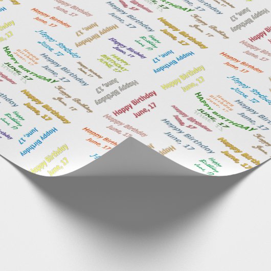 Juni, 17 Geburtstag Geschenkpapier (Ecke)