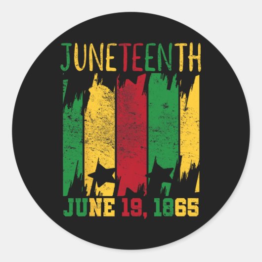 Juni 1865 Freiheitstag Runder Aufkleber (Vorderseite)