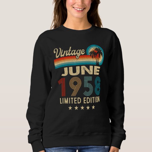 Juni 1958 64. Geburtstag Vintag Sweatshirt (Vorderseite)