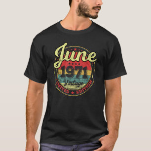 Juni 1971 50. Geburtstag Männer Frauen Retro Vinta T-Shirt