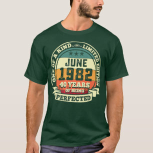 Juni 1982 40. Geburtstagsgeschenk 40 Jahre pro Tag T-Shirt