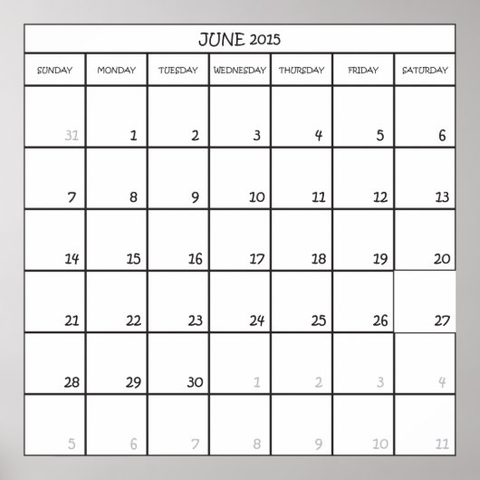 JUNI 2015 PLANERKALENDER POSTER (Vorne)