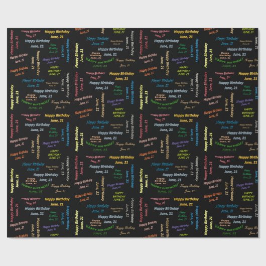 Juni, 21 Geburtstag Geschenkpapier (Flach)