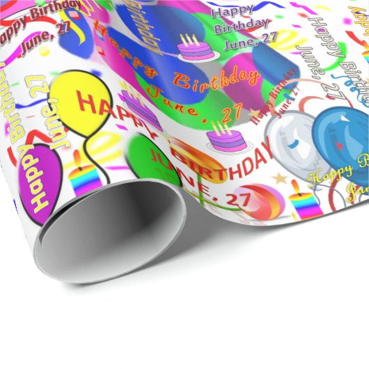 Juni, 27 Geburtstag Geschenkpapier (Rolleneckpunkt)