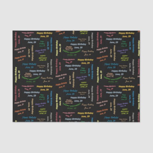 Juni, 29 Geburtstagspapier Seidenpapier (Vorderseite)