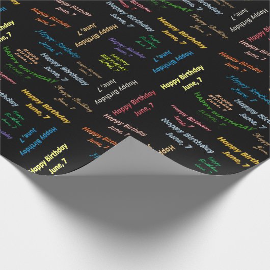 Juni, 7 Geburtstag Geschenkpapier (Ecke)