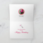 Juni Atemberaubend Pink Rote Rose Geburtstag Monat Karte (Innenseite)