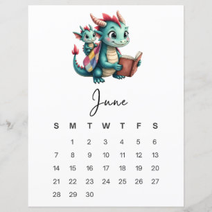 Juni-Baby-Drache Spielerei Fantasie-Monatsplaner