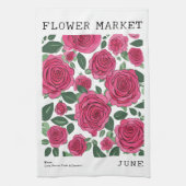 Juni Blume Markt Rosa Rose Blumendruck Geschirrtuch (Vertikal)