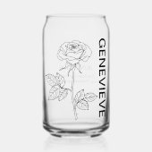 Juni Blume Rose mit Individuelle Name Dosenglas (Vorderseite)