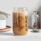 Juni Blume Rose mit Individuelle Name Dosenglas