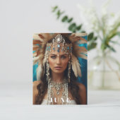 *~ JUNI FRAU GEBURTSTAG PERLEN AP53 Boho Postkarte (Stehend Vorderseite)