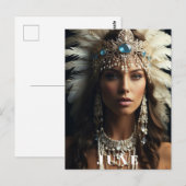 *~ JUNI FRAU GEBURTSTAG PERLEN Boho AP53 Postkarte (Vorne/Hinten)