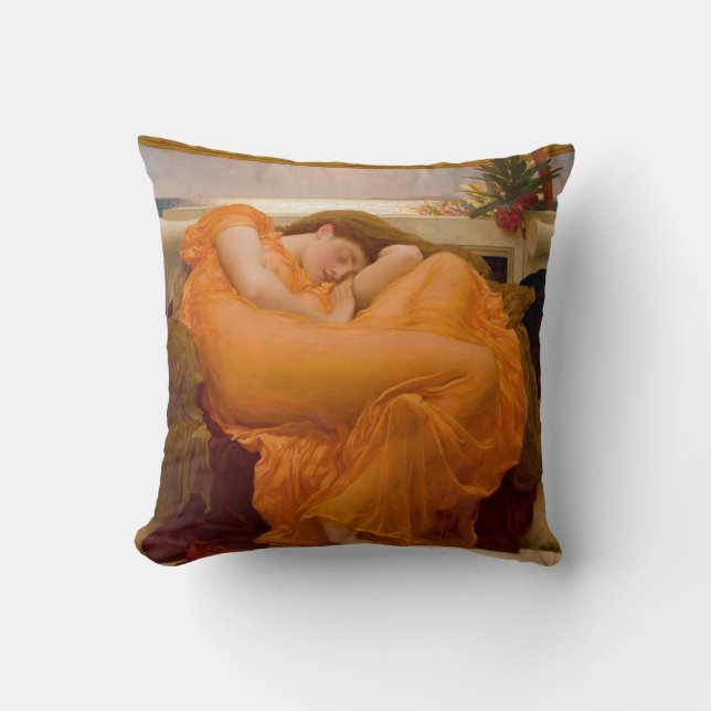 Juni - Frederic-Lord Leighton flammen Kissen (Vorderseite)