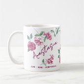 Juni-Geburtsblume Individueller Name Rose Geißblat Kaffeetasse (Links)