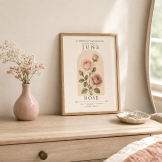 Juni-Geburtsblumen-Rosenposter Poster