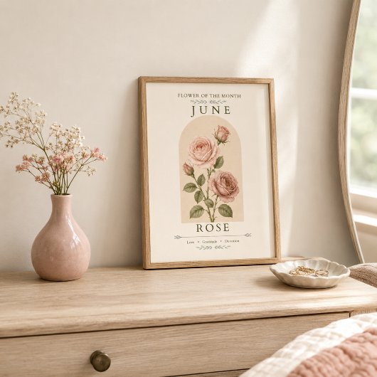 Juni-Geburtsblumen-Rosenposter Poster